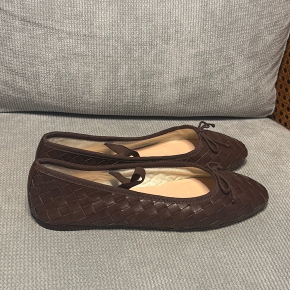 LOEFFLER RANDALL Leonie Espresso Woven Ballet Flat - Picture 3 of 7